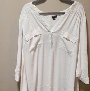 Torrid White Harper Blouse